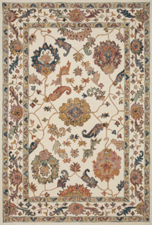 18" x 18"  White / Multi Rug