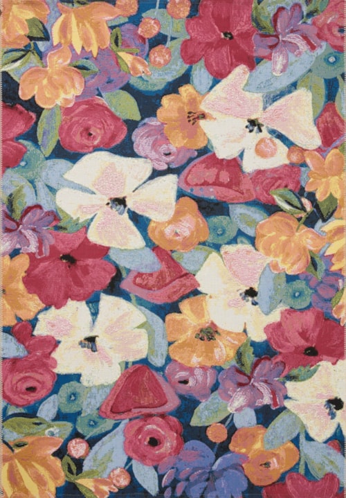 18" x 18" Navy / Multi Sample Rug