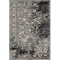 1'6" x 1'6"  Black / Ivory Rug