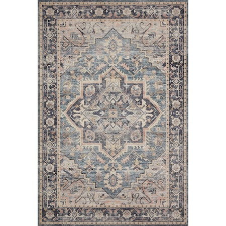 18" x 18" Navy / Multi Sample Rug