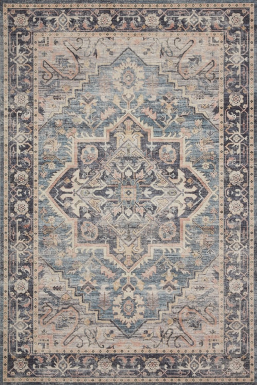 18" x 18" Navy / Multi Sample Rug