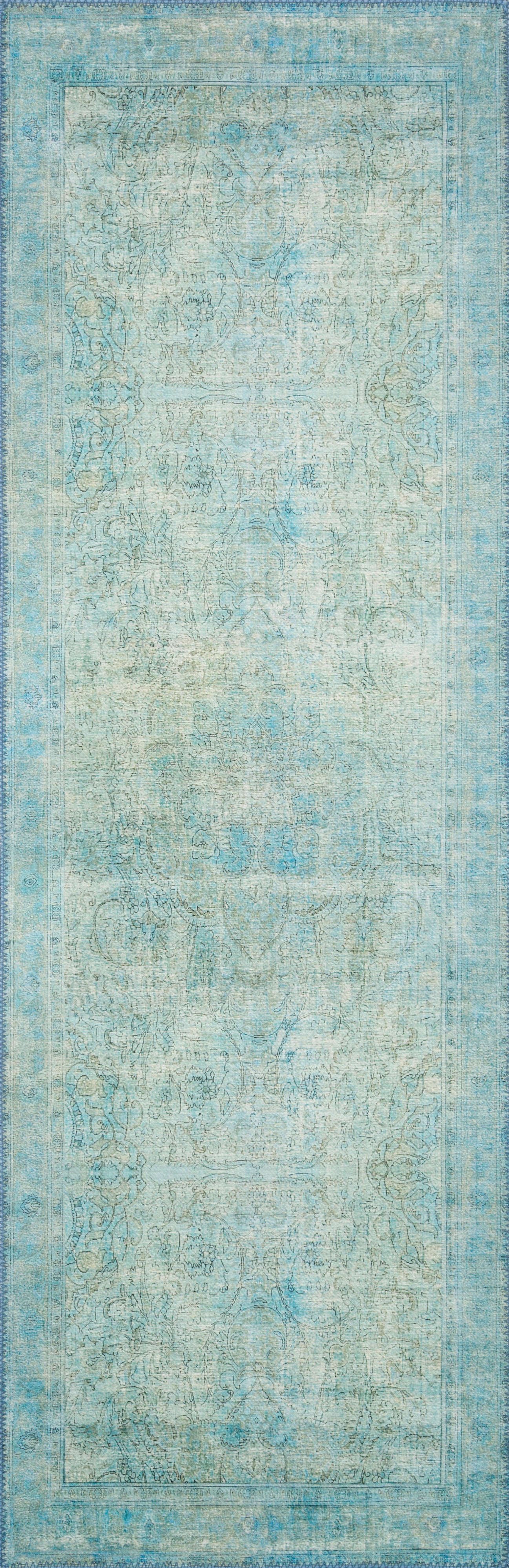 1'6" x 1'6"  Aqua Rug