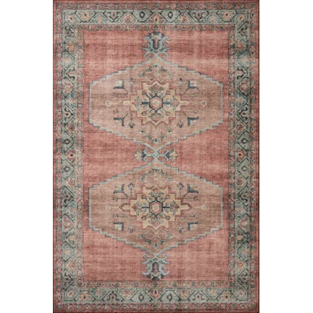 6'0" x 9'0" Spice / Aqua Rectangle Rug