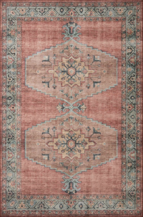 6'0" x 9'0" Spice / Aqua Rectangle Rug