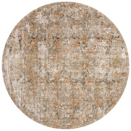 7&apos;10&quot; x 7&apos;10&quot; Round Taupe / Gold Rug