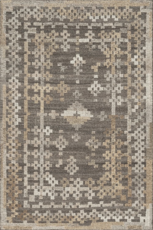 1'6" x 1'6"  Charcoal / Taupe Rug