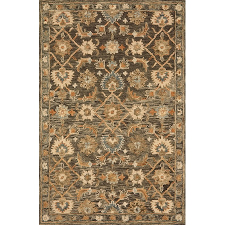 1'6" x 1'6"  Dk Taupe / Multi Rug