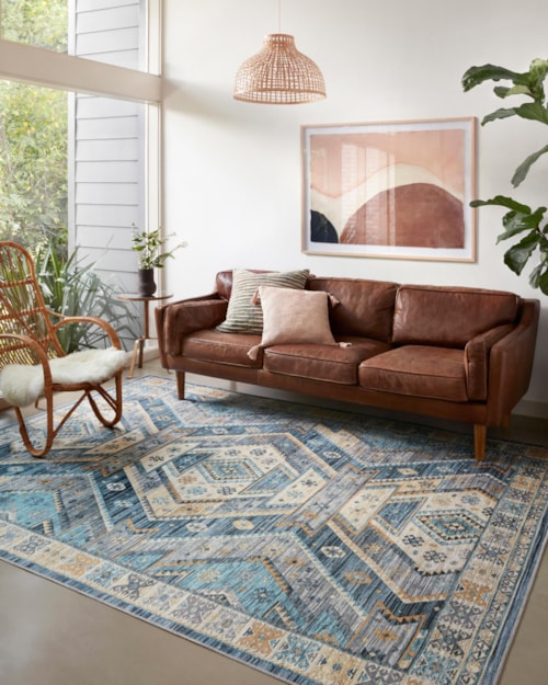 18" x 18" Ocean / Gold Sample Rug