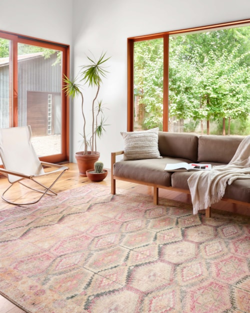 18" x 18" Pink / Lagoon Sample Rug