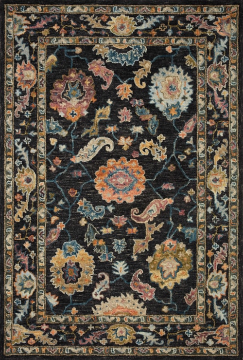 18" x 18"  Black / Multi Rug