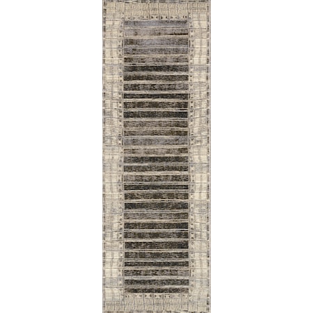 2&apos;5&quot; x 7&apos;8&quot; Charcoal / Ivory Rug