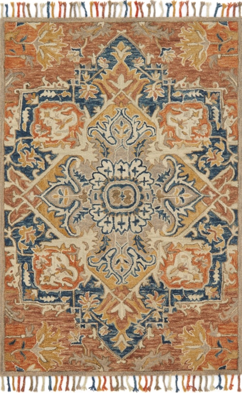 2'-6" X 7'-6" Rust / Blue Runner