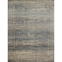 5'-3" X 7'-6" Grey / Blue Area Rug