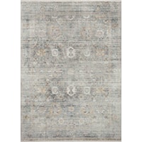 3'11" x 5'5" Teal / Gold Rectangle Rug