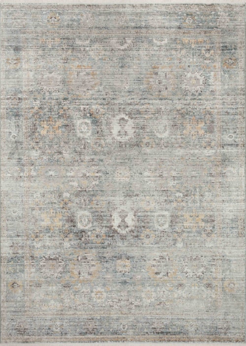 2'7" x 8'0" Teal / Gold Runner Rug