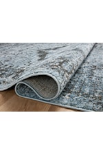 Loloi Rugs Odette 9'2" x 9'2" Round Sky / Charcoal Rug