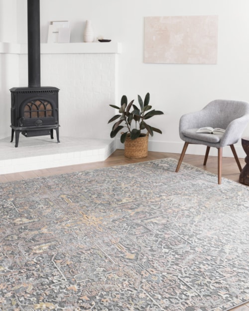 18" x 18" Charcoal / Multi Sample Rug