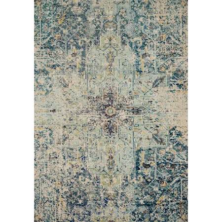 9'-0" X 12'-0" Aqua / Navy Rug