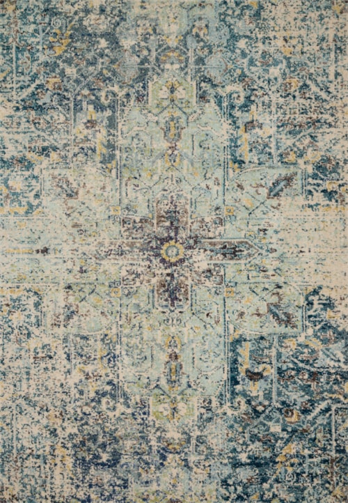 18" x 18" Aqua / Navy Sample Rug