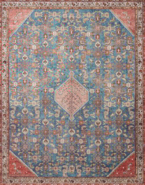 18" x 18" Marine / Clay Sample Rug