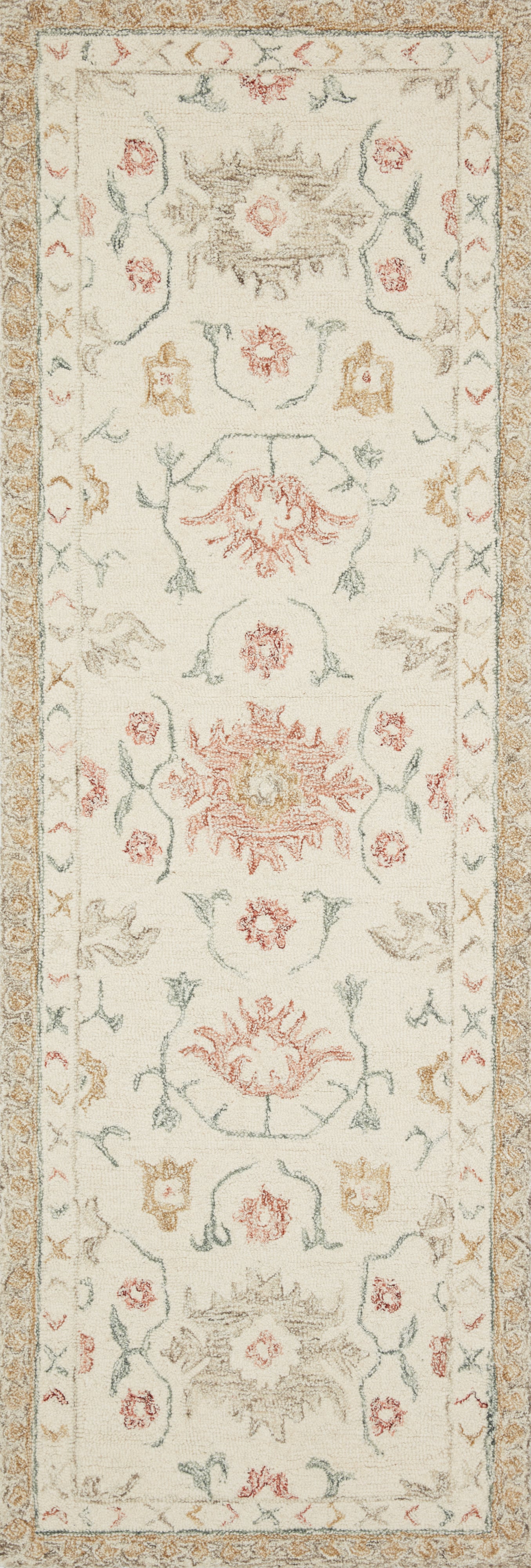 7'9" x 9'9" Ivory / Rust Rug