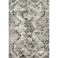 3'-10" X 5'-7" Grey / Black Rug