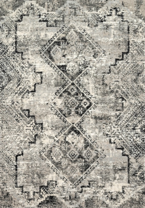 1'6" x 1'6"  Grey / Black Rug