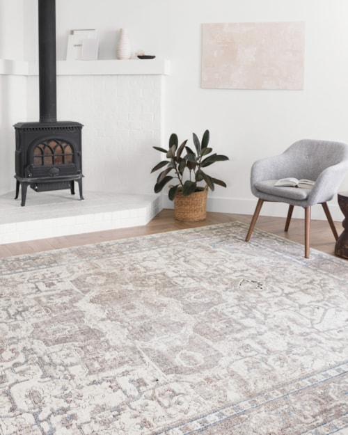 9'6" x 13'3" Ivory / Stone Rectangle Rug