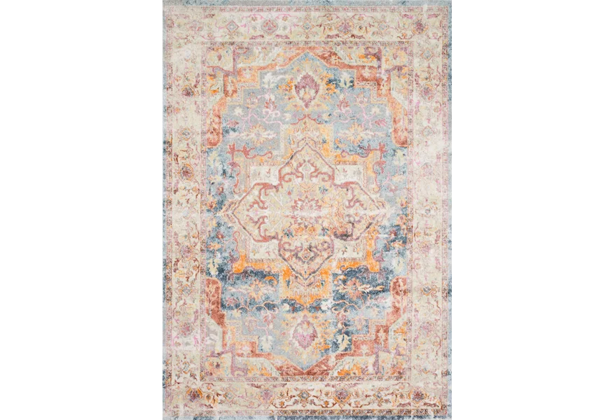 Clara 5'3" x 7'7" Sunset / Ivory Rug by Reeds Rugs at Reeds Furniture