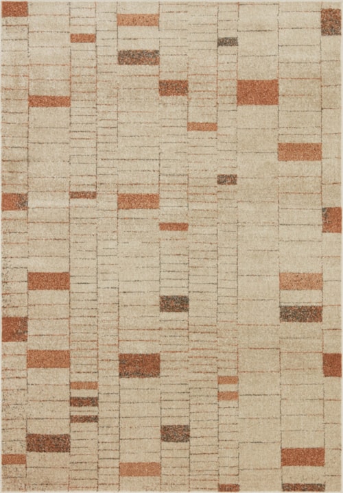 18" x 18" Tangerine / Taupe Sample Rug