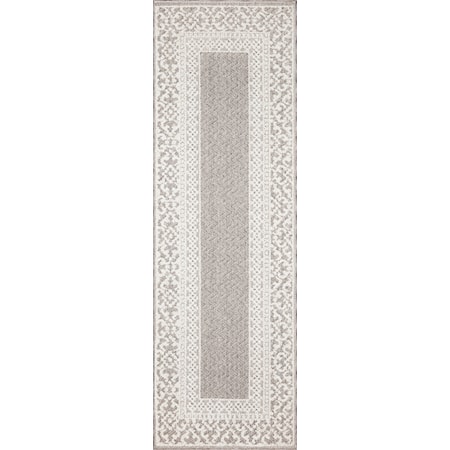 7&apos;10&quot; x 10&apos;1&quot; Grey / Ivory Rug