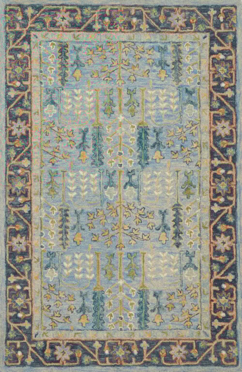 3'-6" x 5'-6" Lt Blue / Dk Blue Area Rug