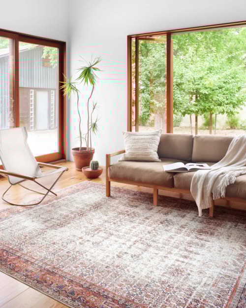 18" x 18" Ivory / Brick Sample Rug
