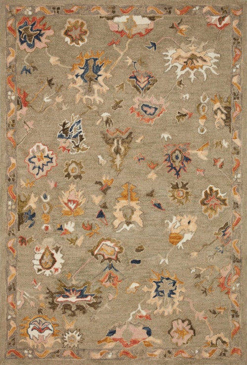 18" x 18"  Grey / Multi Rug