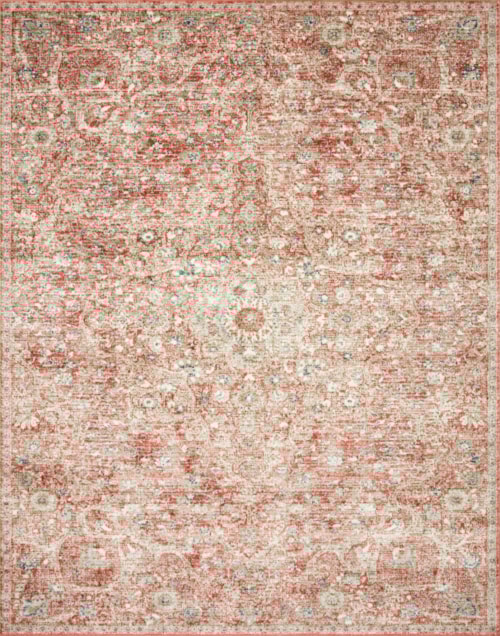 18" x 18" Rust / Beige Sample Rug