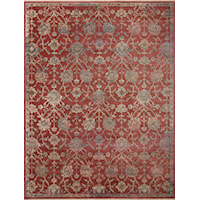 5'0" x 5'0"  Red / Multi Rug