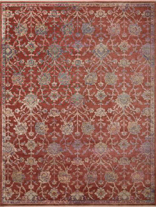 18" x 18"  Red / Multi Rug