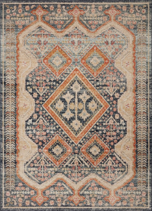 18" x 18" Navy / Multi Sample Rug
