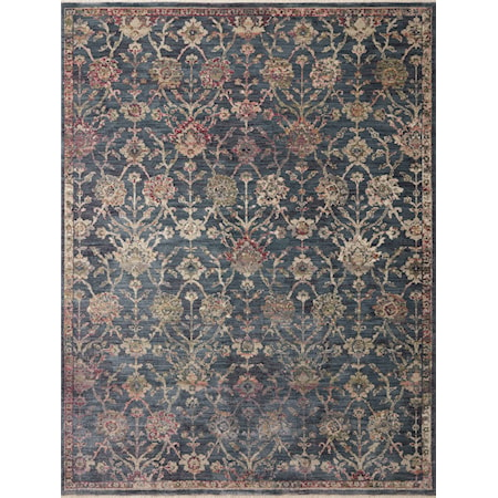 7'10" x 10' Navy / Multi Rug