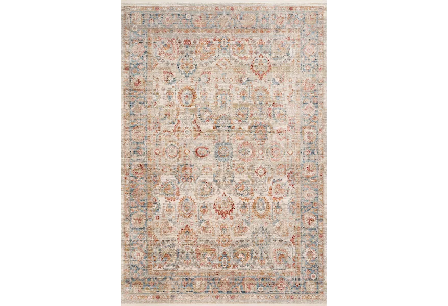 Claire 5'3" x 7'9" Ivory / Ocean Rug by Reeds Rugs at Reeds Furniture