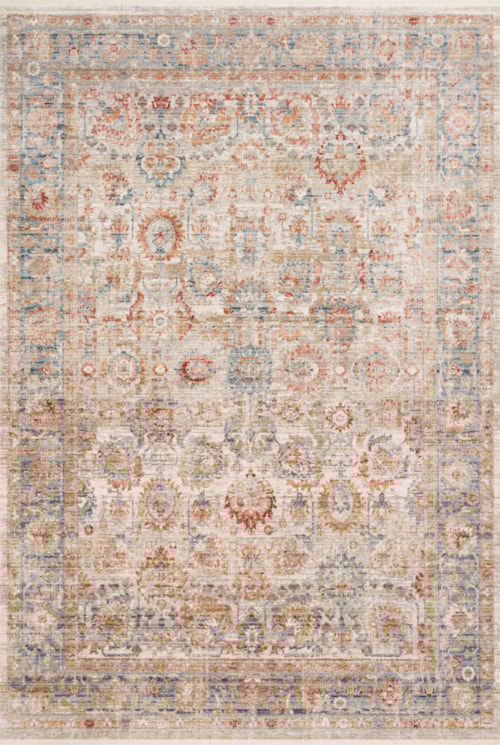 1'6" x 1'6"  Ivory / Ocean Rug