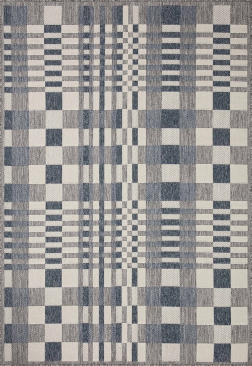 18" x 18" Ivory / Denim Sample Rug