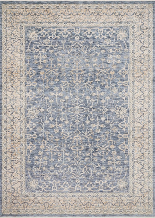 1'-6" X 1'-6" Square Dark Blue / Ivory Rug