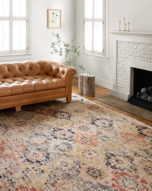 7'10" x 10' Khaki / Multi Rectangle Rug