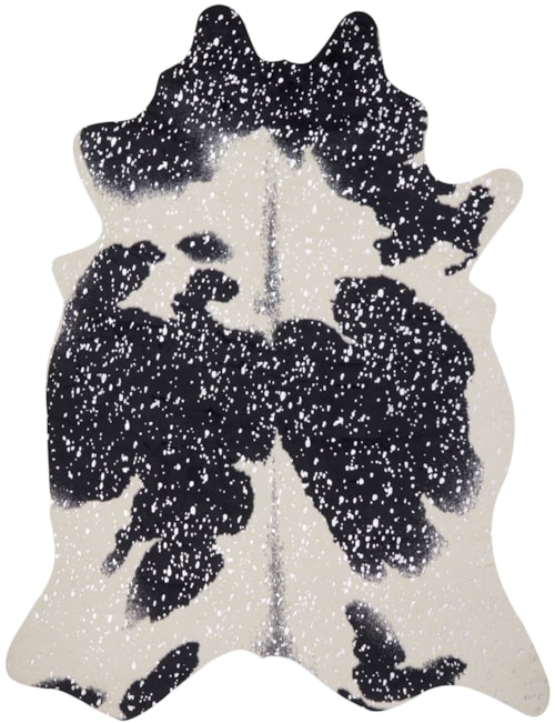 3'-10" X 5' Black / Silver Area Rug
