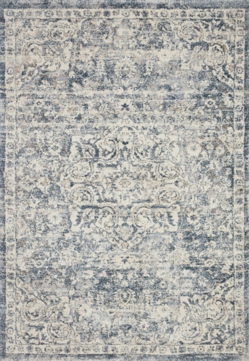 18" x 18"  Ivory / Blue Rug