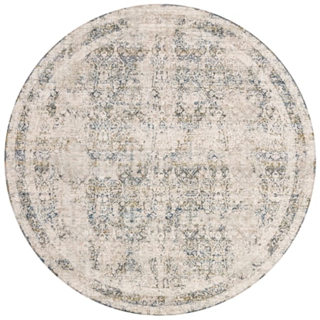 7&apos;10&quot; x 7&apos;10&quot; Round Natural / Ocean Rug