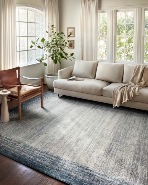 18" x 18" Pebble / Blue Sample Rug