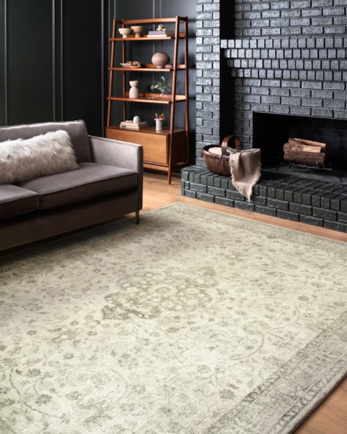 18" x 18" Ivory / Silver Sample Rug