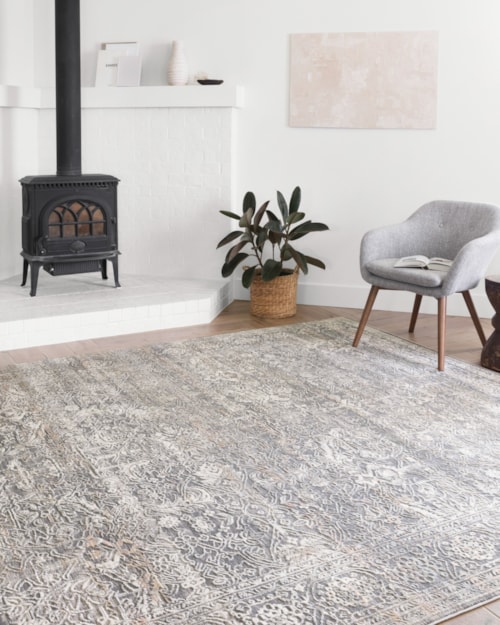 18" x 18" Steel / Ivory Sample Rug
